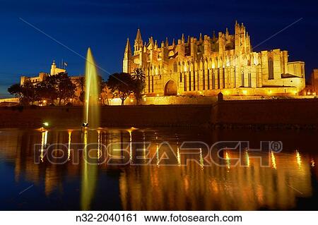 Palma de Mallorca, Cathedral, Almudaina Palace, La Seu cathedral, Palma, Majorca, Balearic Islands, Spain, europe. View Large Photo Image Stock Image - Palma de Mallorca, Cathedral, Almudaina Palace, La Seu cathedral, Palma, Majorca, Balearic Islands, Spain, europe.. Fotosearch