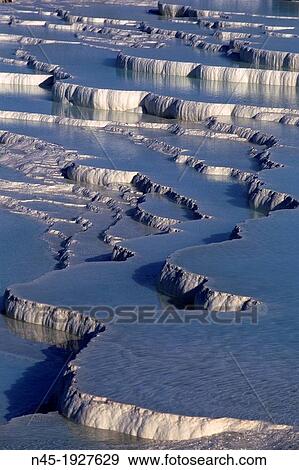 Pamukkale; Terrace Pools; Blue Water; UNESCO World Heritage Site; Turkey. View Large Photo Image Stock Photo - Pamukkale; Terrace Pools; Blue Water; UNESCO World Heritage Site; Turkey.. Fotosearch