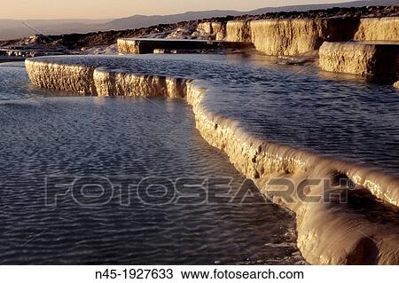 Stock Image - Pamukkale; Terrace Pools; UNESCO World Heritage Site; Turkey.. Fotosearch