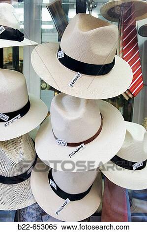 Panama hats, Madrid. Spain View Large Photo Image Stock Photography - Panama hats, Madrid. Spain. Fotosearch
