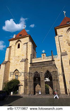 Stock Photo - Panna Maria pod retezem the St Mary below the chains church Mala Strana the Little Quarter central Prague Czech Republic Europe. Fotosearch