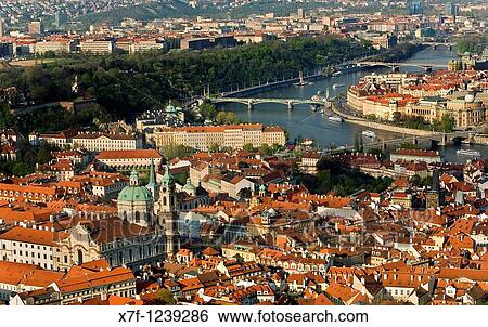 Panorama of Prague and Vltrava River At left St Nicolas Church Prague Czech Republic View Large Photo Image Stock Photograph - Panorama of Prague and Vltrava River At left St Nicolas Church Prague Czech Republic. Fotosearch