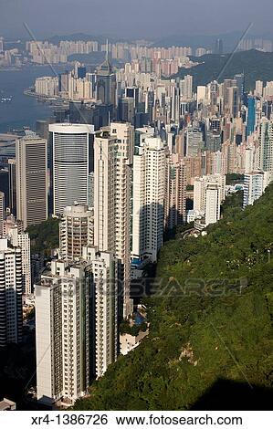 Panoramic Bay of Hong Kong from Victoria Peak Tower, Victoria Peak Tower, Hong Kong, China View Large Photo Image Stock Photograph - Panoramic Bay of Hong Kong from Victoria Peak Tower, Victoria Peak Tower, Hong Kong, China. Fotosearch