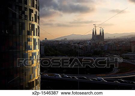 Panoramic of Barcelona, with the Agbar Tower and Sagrada Familia Church, Barcelona, Spain View Large Photo Image Stock Photo - Panoramic of Barcelona, with the Agbar Tower and Sagrada Familia Church, Barcelona, Spain. Fotosearch