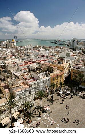 Panoramic view from the Cathedral, Cadiz, Region of Andalusia, Spain, Europe View Large Photo Image Stock Photo - Panoramic view from the Cathedral, Cadiz, Region of Andalusia, Spain, Europe. Fotosearch