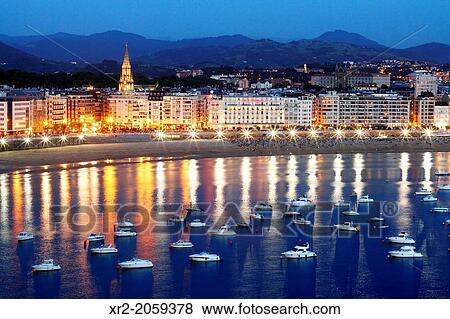 Panoramic view of Concha bay, Donostia - San Sebastian, Basque Country. View Large Photo Image Stock Photo - Panoramic view of Concha bay, Donostia - San Sebastian, Basque Country.. Fotosearch