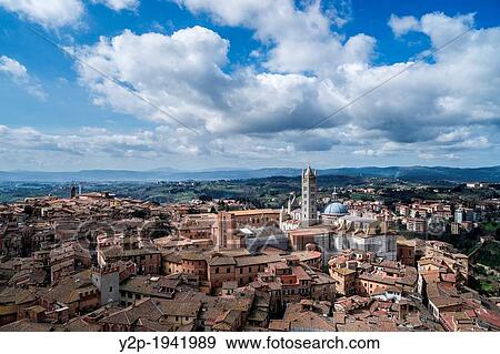 Panoramic view of Siena with Cathedral Santa Maria Assunto. View Large Photo Image Stock Photo - Panoramic view of Siena with Cathedral Santa Maria Assunto.. Fotosearch