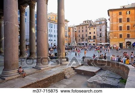 Pantheon in Piazza della Rotonda, Rome. Lazio, Italy View Large Photo Image Stock Photography - Pantheon in Piazza della Rotonda, Rome. Lazio, Italy. Fotosearch