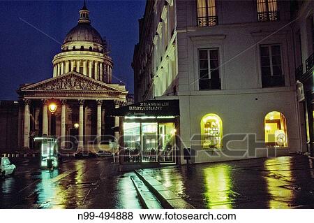 Pantheon, rain, reflections, Paris. France View Large Photo Image Stock Photo - Pantheon, rain, reflections, Paris. France. Fotosearch