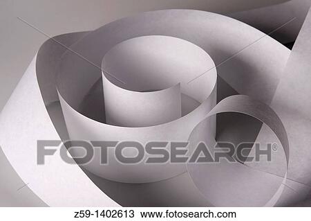 Stock Image - paper strip of paper roll for printers. Fotosearch