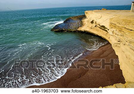 Stock Image - Paracas National Reserve. Red beach.. Fotosearch