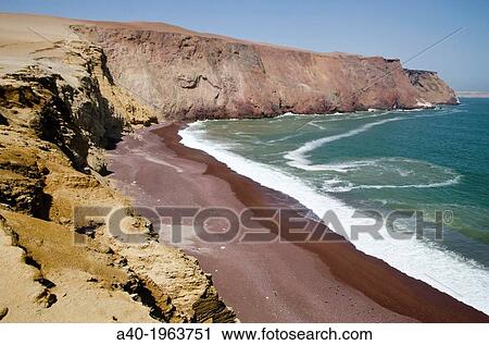 Paracas National Reserve. Red beach. View Large Photo Image Stock Image - Paracas National Reserve. Red beach.. Fotosearch