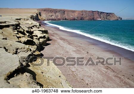 Paracas National Reserve. Red beach. View Large Photo Image Stock Photo - Paracas National Reserve. Red beach.. Fotosearch