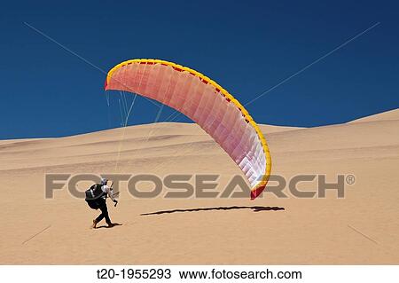 Paragliding over Dunes of Namib Desert, Long Beach, Swakopmund, Namibia. View Large Photo Image Stock Image - Paragliding over Dunes of Namib Desert, Long Beach, Swakopmund, Namibia.. Fotosearch