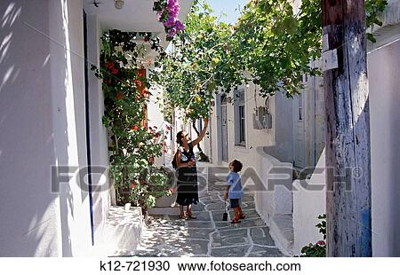 Parikia, Paros. Cyclades, Greece View Large Photo Image Stock Image - Parikia, Paros. Cyclades, Greece. Fotosearch