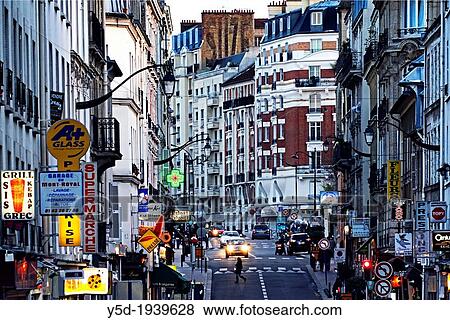 Paris at dusk, St Mande, France. View Large Photo Image Stock Photo - Paris at dusk, St Mande, France.. Fotosearch
