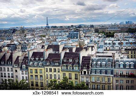Paris France Cityscape with the Eiffel tower in the distance View Large Photo Image Stock Image - Paris France Cityscape with the Eiffel tower in the distance. Fotosearch