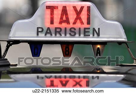 Paris, France, sign of a taxi View Large Photo Image Stock Photography - Paris, France, sign of a taxi. Fotosearch