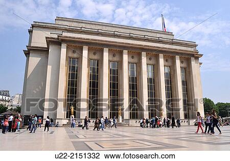 Paris, France, the Palais de Chaillot, Trocadero View Large Photo Image Stock Image - Paris, France, the Palais de Chaillot, Trocadero. Fotosearch