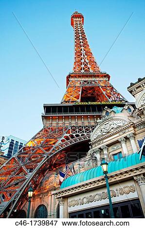 Stock Photo - Paris Hotel on The Strip Las Vegas Boulevard, Las Vegas, Nevada, USA.. Fotosearch