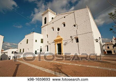 Parish church of Sant Marti, Es Mercadal, Minorca, Balearic Islands, Spain View Large Photo Image Stock Image - Parish church of Sant Marti, Es Mercadal, Minorca, Balearic Islands, Spain. Fotosearch