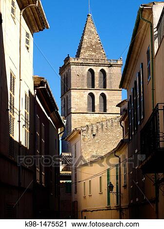 Parish Church of Santa Maria, year 1549, Shire of facade Sineu Mallorca Baleares Spain Es Pla View Large Photo Image Stock Image - Parish Church of Santa Maria, year 1549, Shire of facade Sineu Mallorca Baleares Spain Es Pla. Fotosearch