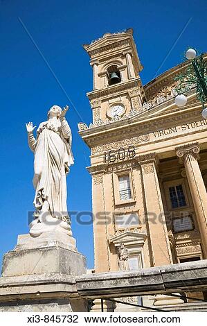 Stock Image - Parish Church of the Assumption of the Blessed Virgin Mary, also known as Church of Saint Mary, Mosta, Malta. Fotosearch
