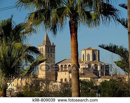 Parish church, Sineu. Es Pla, Majorca, Balearic Islands, Spain View Large Photo Image Stock Photo - Parish church, Sineu. Es Pla, Majorca, Balearic Islands, Spain. Fotosearch