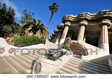 Park G? ell, garden complex with architectural elements situated on the hill of El Carmel, designed by the Catalan architect Antoni Gaud? and built in the years 1900 to 1914. UNESCO World Heritage. Gr? cia district of Barcelona. Catalonia, Spain View Large Photo Image Stock Photo - Park G? ell, garden complex with architectural elements situated on the hill of El Carmel, designed by the Catalan architect Antoni Gaud? and built in the years 1900 to 1914. UNESCO World Heritage. Gr? cia district of Barcelona. Catalonia, Spain. Fotosearch