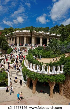 Park Guel Barcelona, Catalonia, Spain View Large Photo Image Stock Photograph - Park Guel Barcelona, Catalonia, Spain. Fotosearch