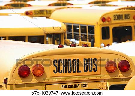 Parked School Buses View Large Photo Image Stock Photo - Parked School Buses. Fotosearch