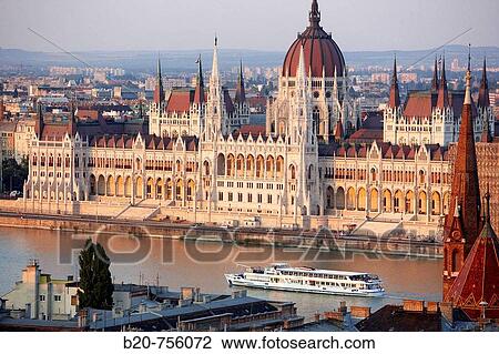 Parliament and Danube river, Budapest, Hungary View Large Photo Image Stock Image - Parliament and Danube river, Budapest, Hungary. Fotosearch