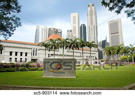 Parliament and The Downtown Core buildings, Singapore, Asia View Large Photo Image Picture - Parliament and The Downtown Core buildings, Singapore, Asia. Fotosearch