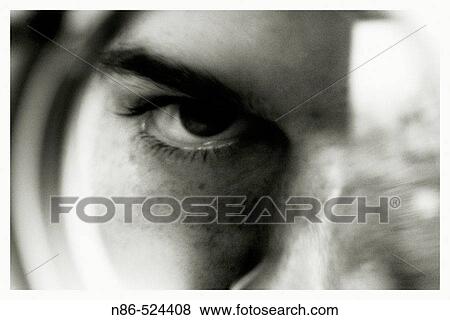 Partial view of man's face View Large Photo Image Stock Photo - Partial view of man's face. Fotosearch
