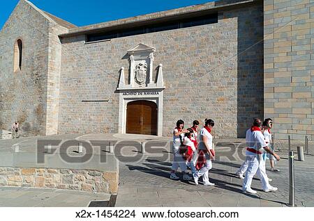 Party-goers in front of Archive of Navarra, Pamplona, Navarra Navarre, Spain, Europe View Large Photo Image Picture - Party-goers in front of Archive of Navarra, Pamplona, Navarra Navarre, Spain, Europe. Fotosearch