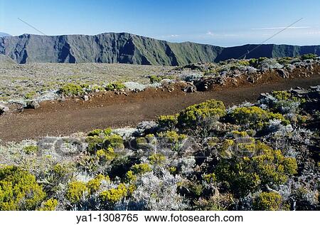 Pas de Bellecombe, trail to Piton de la Fournaise volcano, La Reunion island (France), Indian Ocean View Large Photo Image Stock Photography - Pas de Bellecombe, trail to Piton de la Fournaise volcano, La Reunion island (France), Indian Ocean. Fotosearch