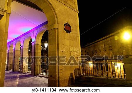 Picture - Paseo de Los arquillos, Vitoria old city, Alava, Spain. Fotosearch