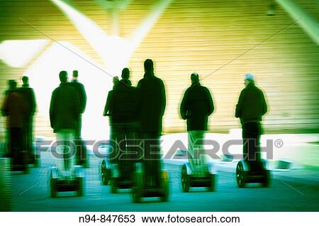 Stock Image - Paseo de segway group executive, by the City of Arts and Sciences in Valencia. Valencia. Spain. Europe.. Fotosearch