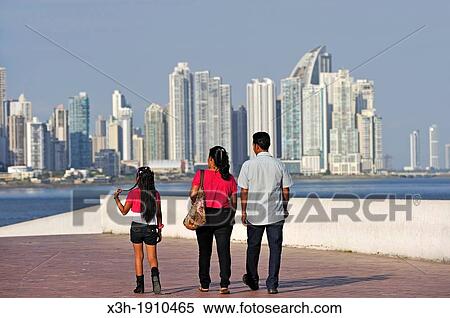 Paseo Esteban Huertas, promenade built atop the old city's outer wall, Casco Antiguo the historic district of Panama City with the skyline of the new city background, Republic of Panama, Central America View Large Photo Image Stock Photography - Paseo Esteban Huertas, promenade built atop the old city's outer wall, Casco Antiguo the historic district of Panama City with the skyline of the new city background, Republic of Panama, Central America. Fotosearch