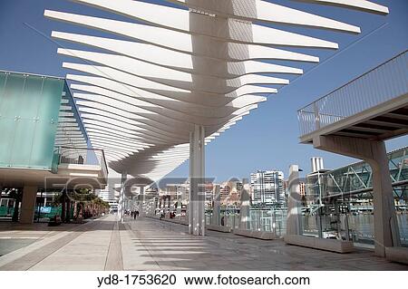 Stock Image - Paseo Maritimo, Malaga, Andalucia, Spain. Fotosearch