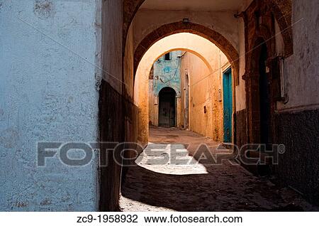 Passage in Azemmour medina, Morocco. View Large Photo Image Stock Image - Passage in Azemmour medina, Morocco.. Fotosearch