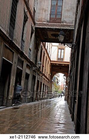 Passatge de la Pau, district of La Ribera, Barcelona, Catalonia, Spain View Large Photo Image Stock Photograph - Passatge de la Pau, district of La Ribera, Barcelona, Catalonia, Spain. Fotosearch