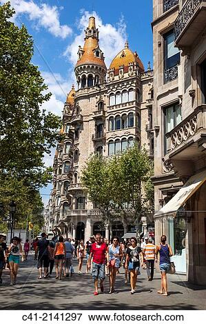 Stock Photo - Passeig de Gr? cia, Barcelona, Catalonia, Spain. Fotosearch