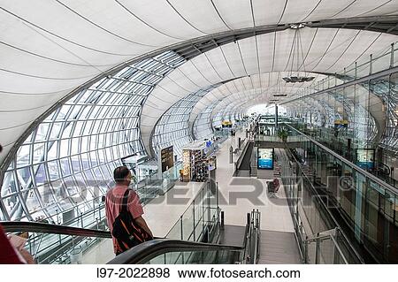 Passenger departure terminal at Suvarnabhumi Bangkok Airport, Thailand. View Large Photo Image Stock Photo - Passenger departure terminal at Suvarnabhumi Bangkok Airport, Thailand.. Fotosearch