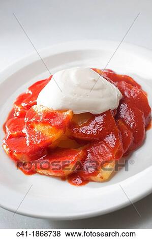 ? Patates Braves? Spicy potatoes. View Large Photo Image Stock Photo - ? Patates Braves? Spicy potatoes.. Fotosearch