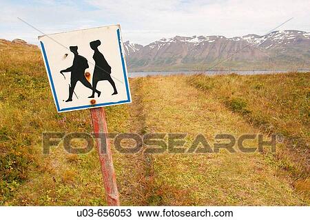 Stock Image - Path in the island of Hr? sey, north of Iceland.. Fotosearch