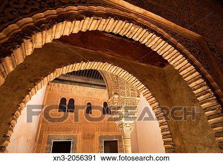 Patio del Mexuar o del Cuarto Dorado, gold room, Palace Comares, Nazaries palaces, Nasrid dynasty, Alhambra, Granada, Andalusia, Spain. View Large Photo Image Stock Image - Patio del Mexuar o del Cuarto Dorado, gold room, Palace Comares, Nazaries palaces, Nasrid dynasty, Alhambra, Granada, Andalusia, Spain.. Fotosearch