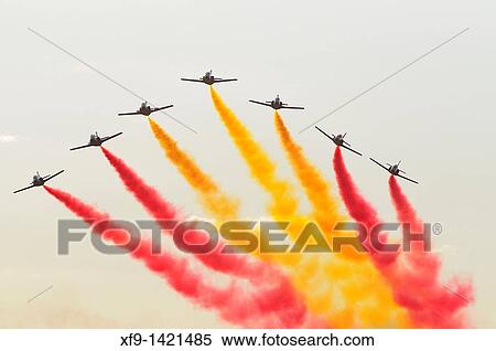 Patrulla? guila. Spanish Air Force Aerobatic Team. View Large Photo Image Stock Photography - Patrulla? guila. Spanish Air Force Aerobatic Team.. Fotosearch