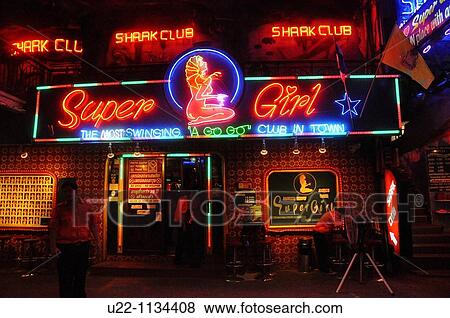 Pattaya (Thailand): go-go bar along the Walking Street View Large Photo Image Stock Photo - Pattaya (Thailand): go-go bar along the Walking Street. Fotosearch