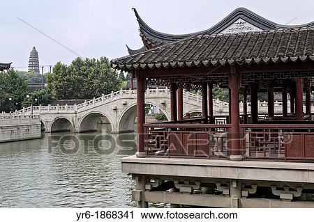 Pavilion along the grand canal in Suzhou, China View Large Photo Image Stock Image - Pavilion along the grand canal in Suzhou, China. Fotosearch